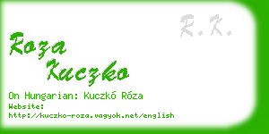 roza kuczko business card