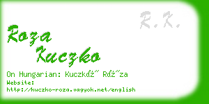 roza kuczko business card